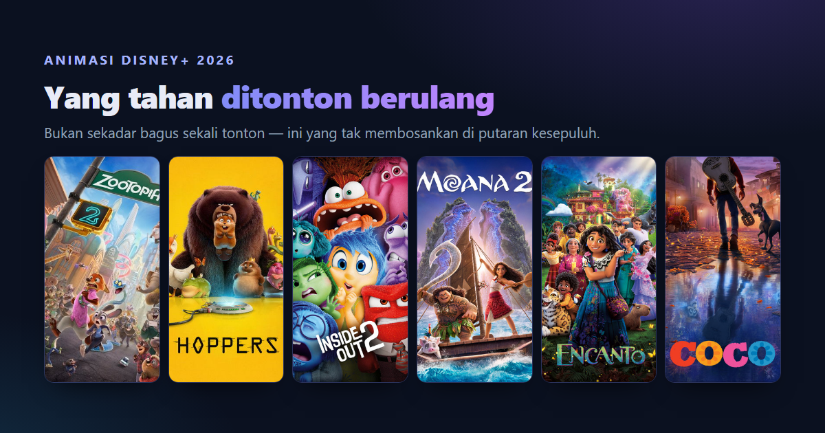 10 Rekomendasi Film Animasi Terbaik di Disney+ 2026 yang Wajib Ditonton