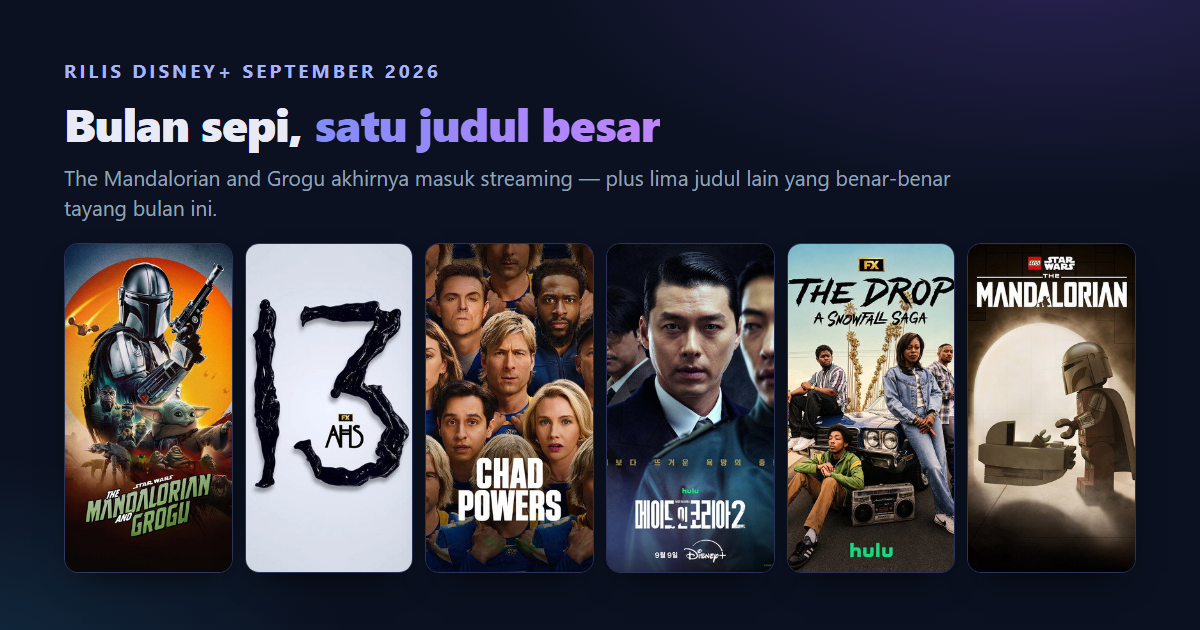 Rilis Disney+ September 2026: Kalender Lengkap, dan Tiga Judul yang Sering Salah Disebut