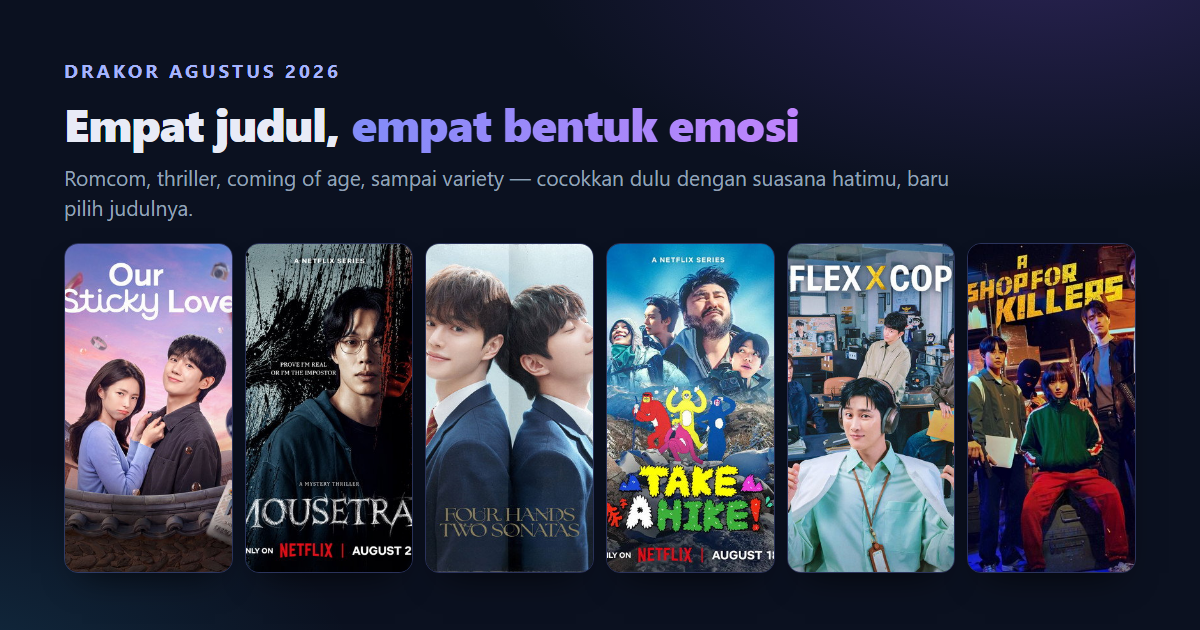 Rekomendasi Drakor Netflix Agustus 2026: Daftar Lengkap + Jadwal Tayang